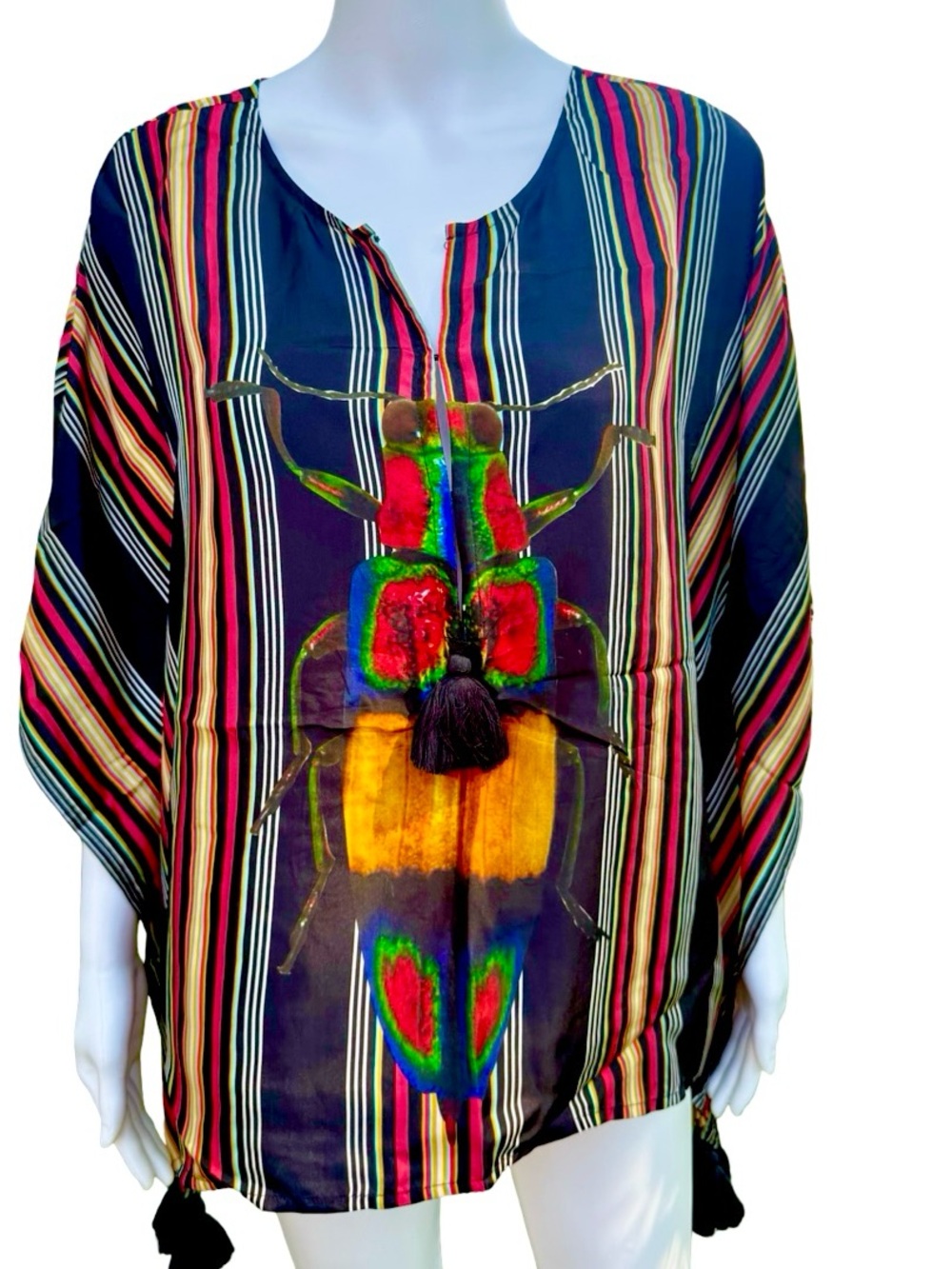 Vintage FIGUE | Women’s Multi-Striped Scarab Print Tunic